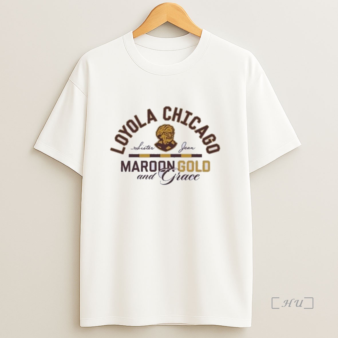Officials Loyola Chicago Basketball Sister Jean Maroon Gold And Grace Premium Shirt Sweatshirt Tee
