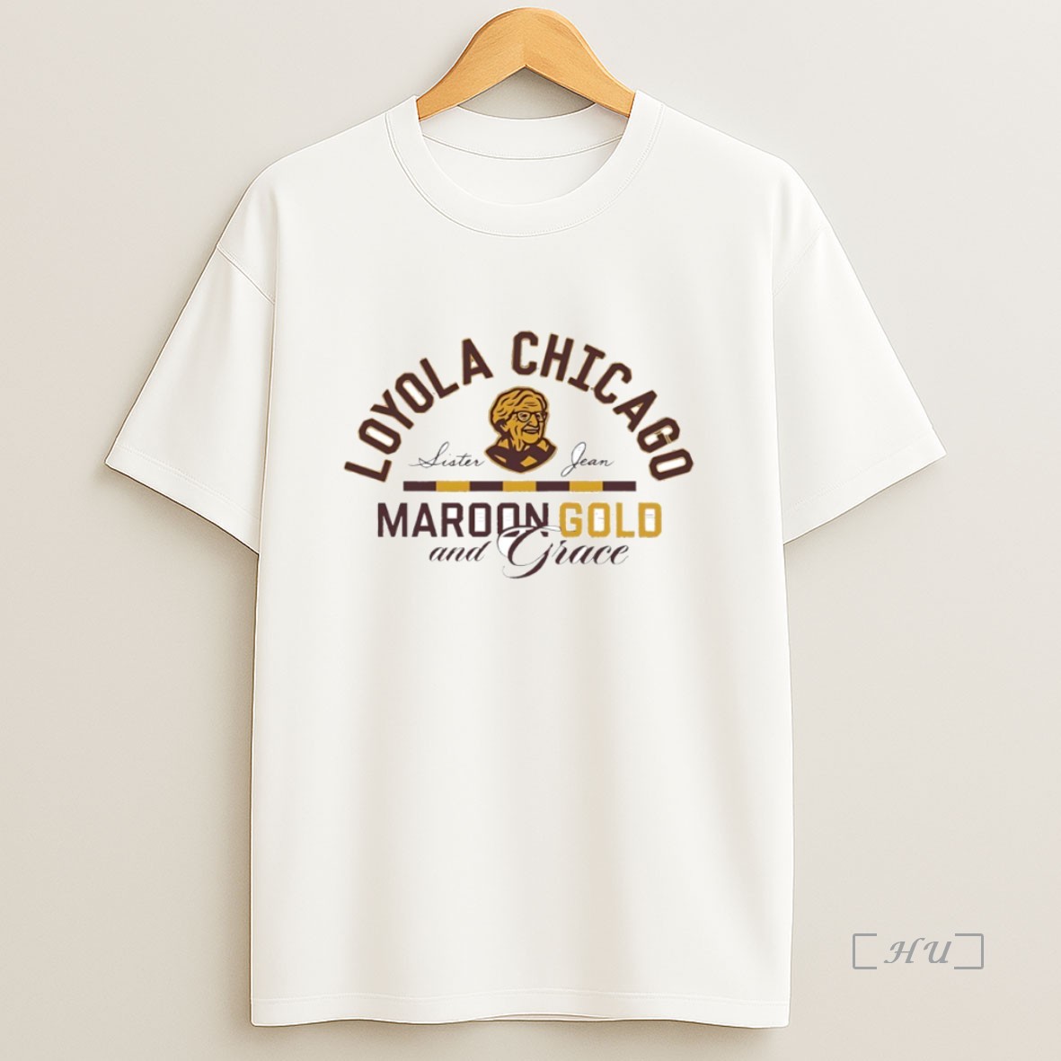 Officials Loyola Chicago Sister Jean Maroon Gold And Grace Loyola University Chicago Ramblers Circle Premium Shirt Sweatshirt Tee
