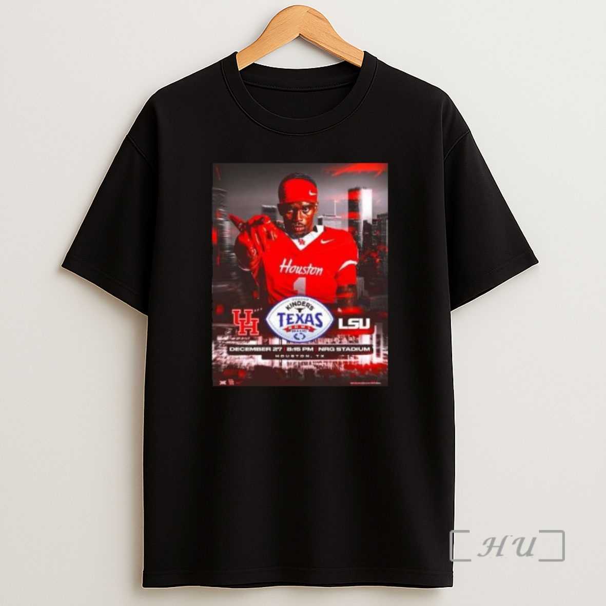 Officials Lsu Tigers Vs Houston Cougars Matchup On December 27 2025 Kinders Texas Bowl Circle Black Shirt Sweatshirt Tee
