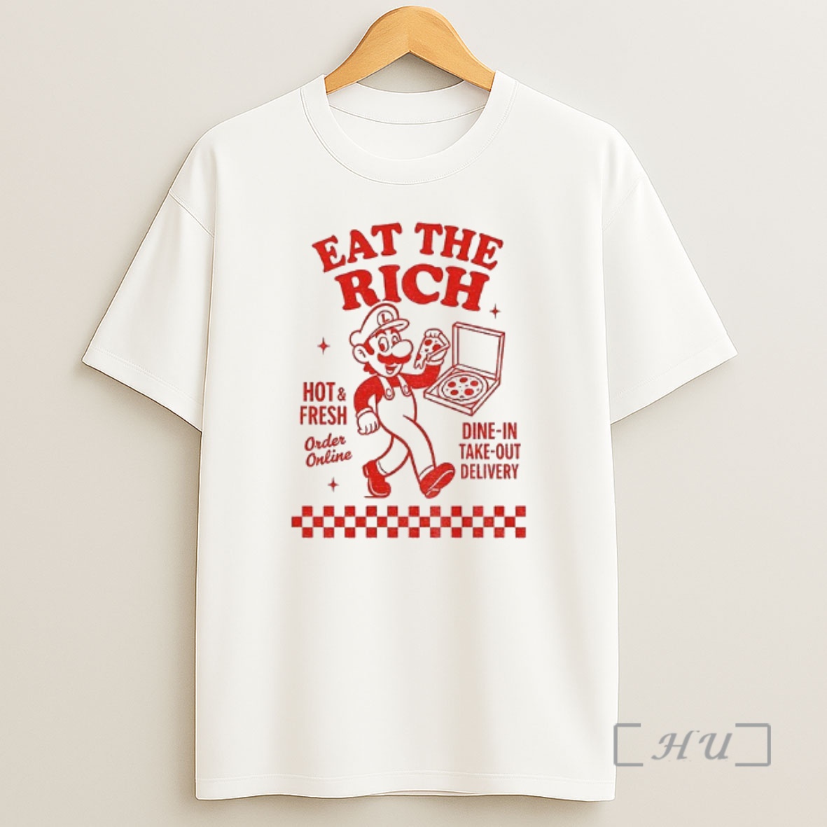 Officials Luigi Pizza Eat The Rich Hot An Fresh Dine In Take Out Delivery Premium Shirt Sweatshirt Tee
