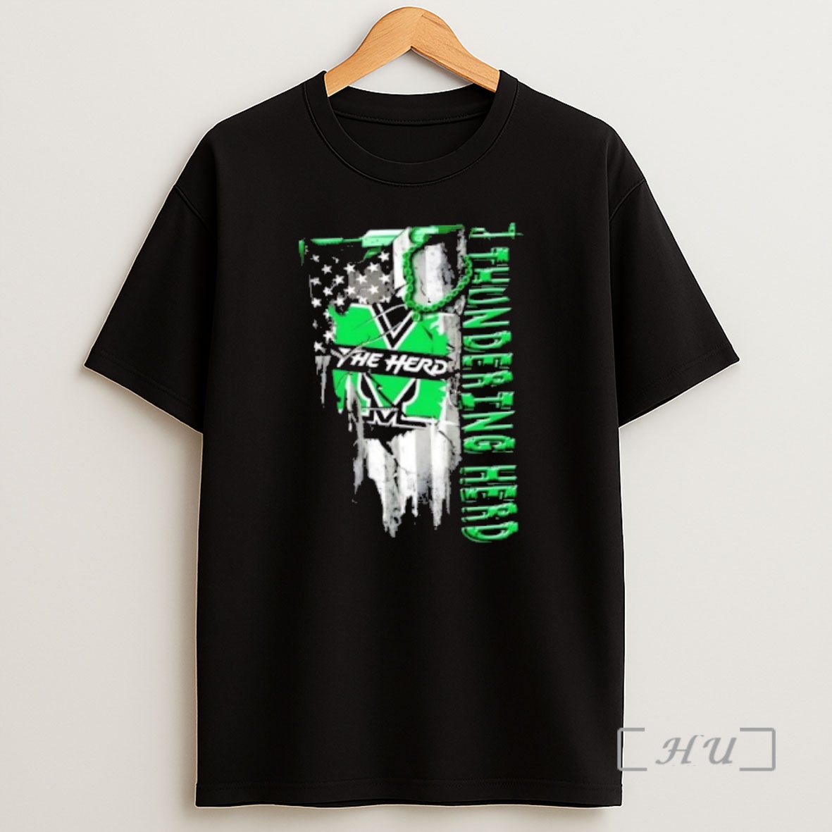 Officials Marshall Thundering Herd Football Battle Shattered Usa Flag Rip Design Shirt Sweatshirt Tee