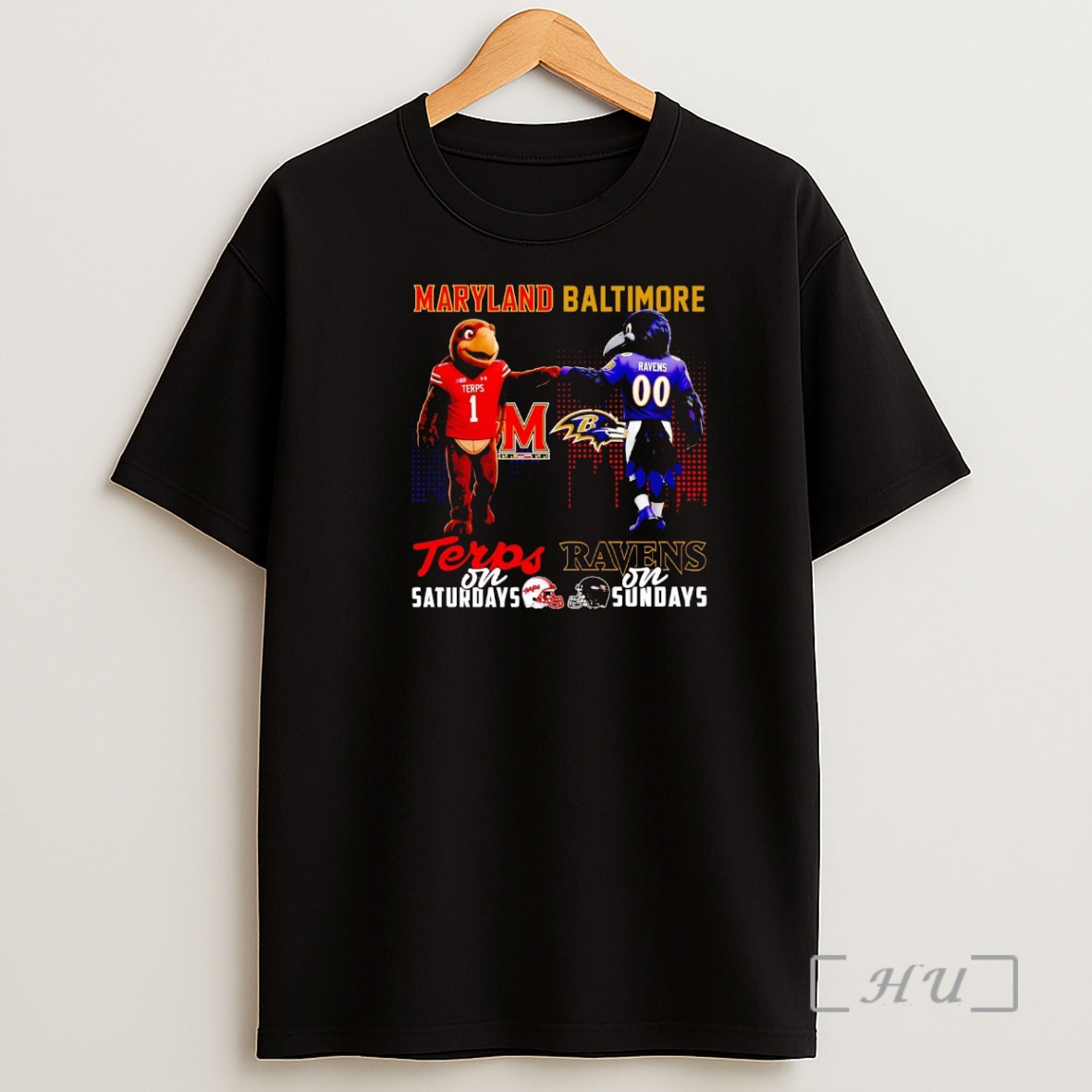 Officials Maryland Terrapins On Saturdays Baltimore Ravens On Sundays Mascot Premium Shirt Sweatshirt Tee