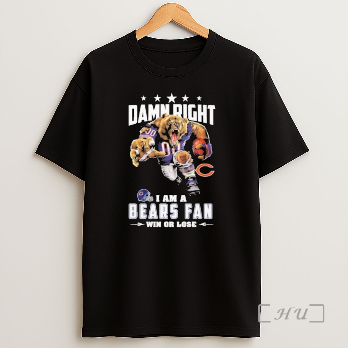 Officials Mascot Damn Right I Am A Bears Fan Win Or Lose Shirt Sweatshirt Tee