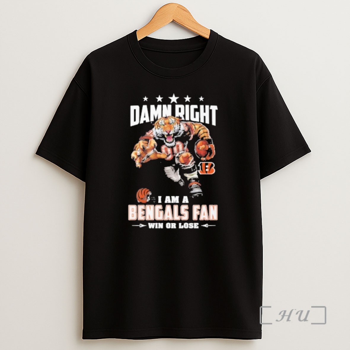Officials Mascot Damn Right I Am A Bengals Fan Win Or Lose Shirt Sweatshirt Tee