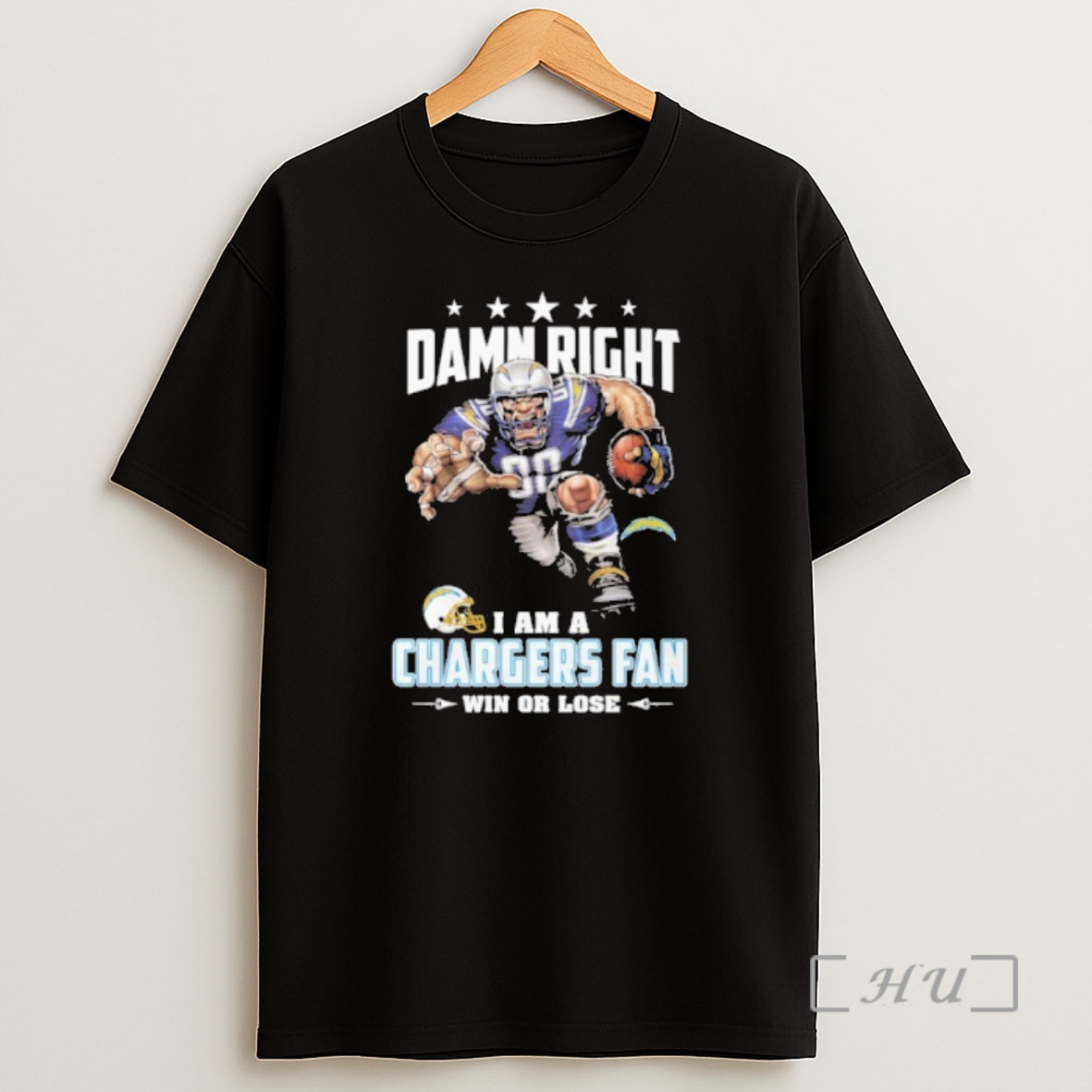 Officials Mascot Damn Right I Am A Chargers Fan Win Or Lose Shirt Sweatshirt Tee