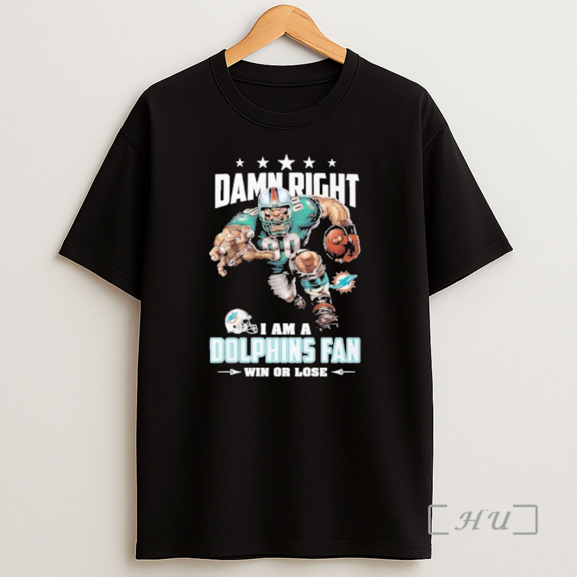 Officials Mascot Damn Right I Am A Dolphins Fan Win Or Lose Shirt Sweatshirt Tee