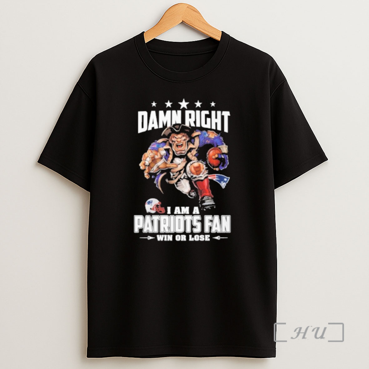 Officials Mascot Damn Right I Am A Patriots Fan Win Or Lose Shirt Sweatshirt Tee