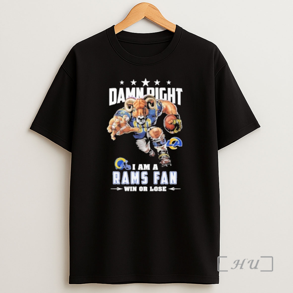 Officials Mascot Damn Right I Am A Rams Fan Win Or Lose Shirt Sweatshirt Tee