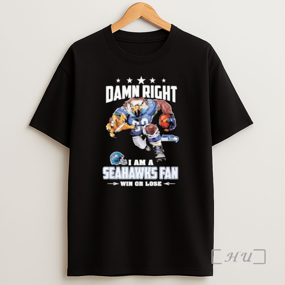 Officials Mascot Damn Right I Am A Seahawks Fan Win Or Lose Shirt Sweatshirt Tee