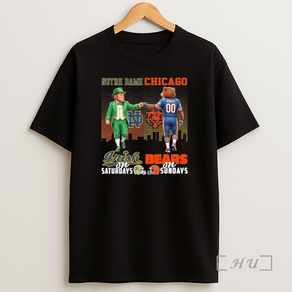 Officials Mascot Notre Dame On Saturdays And Chicago Bears On Sundays Premium Shirt Sweatshirt Tee