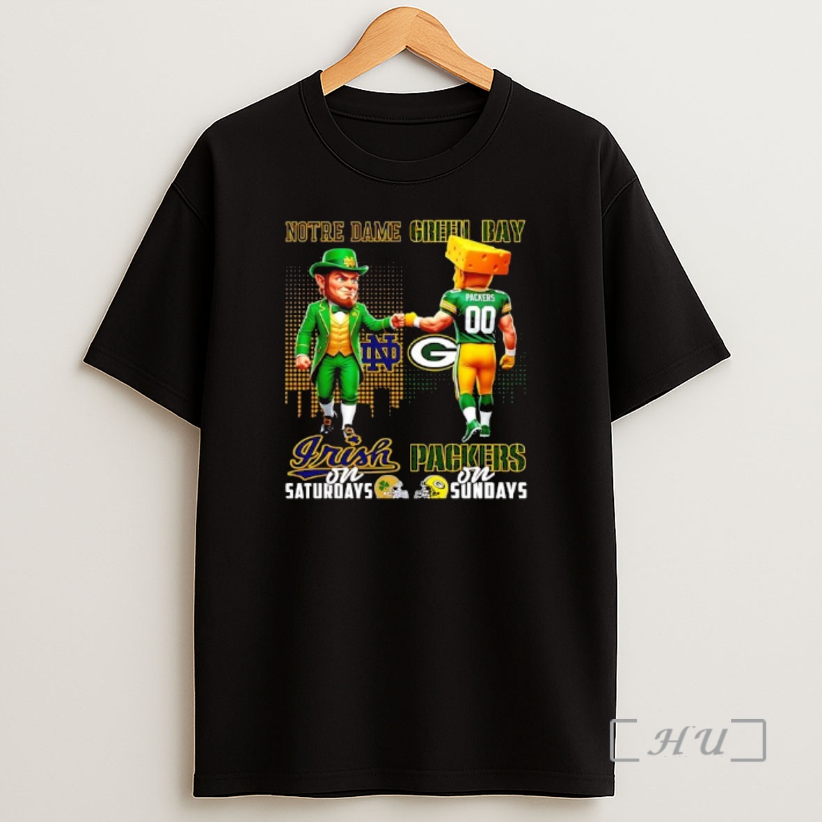 Officials Mascot Of Notre Dame Irish On Saturdays And Green Bay Packers On Sundays Shirt Sweatshirt Tee