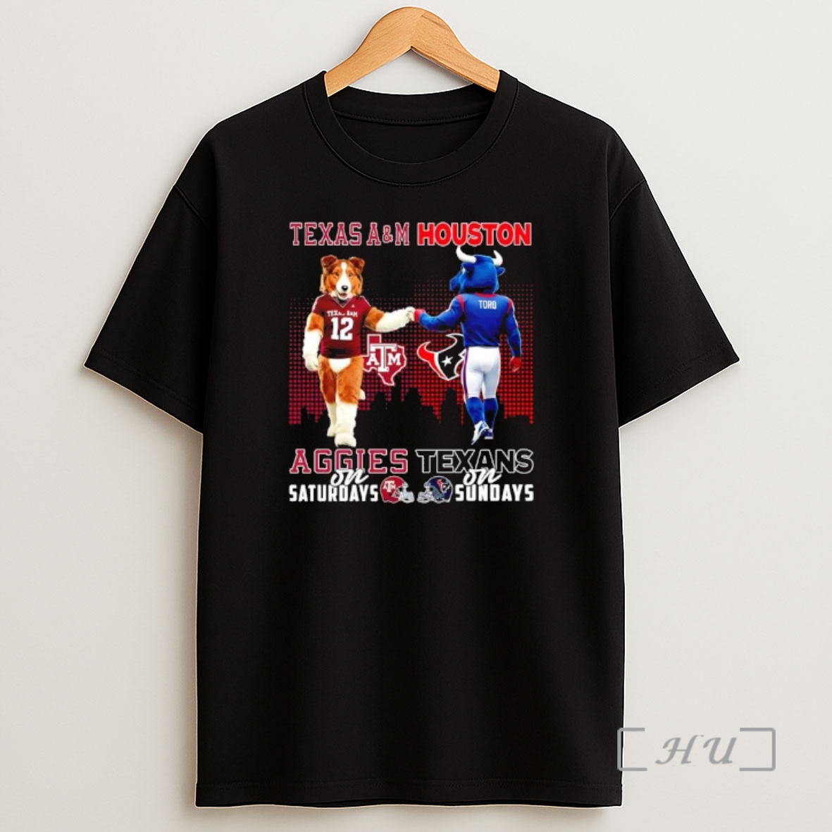 Officials Mascot Of Texas Am Aggies On Saturdays And Houston Texans On Sundays Shirt Sweatshirt Tee