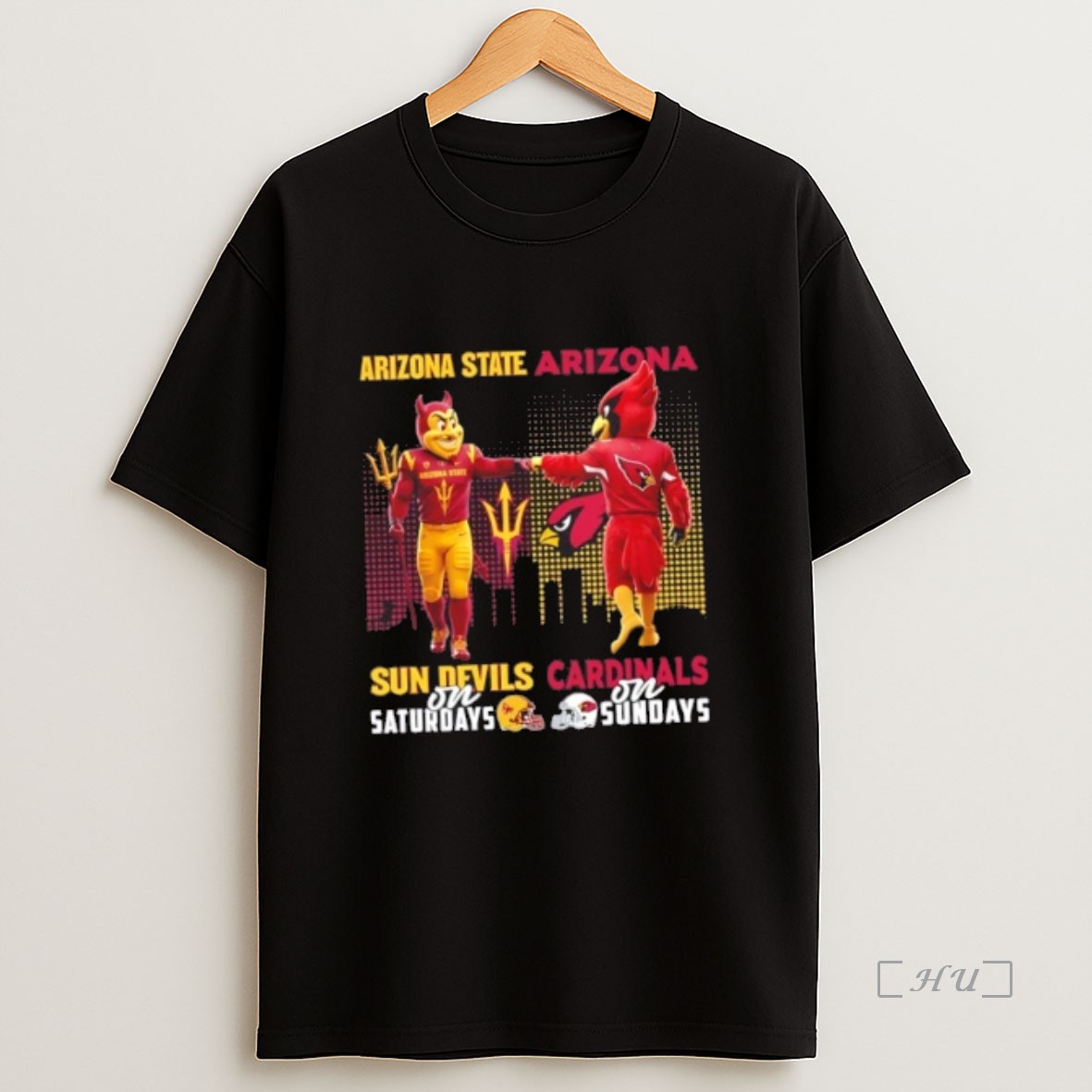 Officials Mascots Arizona State Sun Devils On Saturdays X Arizona Cardinals On Sundays Skyline Premium Shirt Sweatshirt Tee