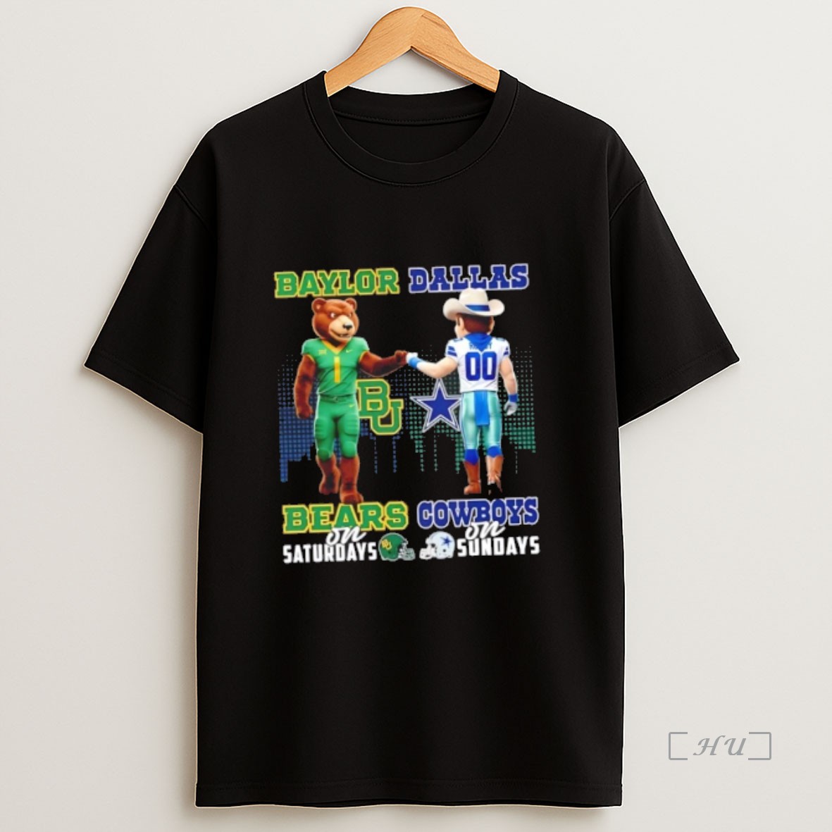 Officials Mascots Baylor Bears On Saturdays X Dallas Cowboys On Sundays Skyline Premium Shirt Sweatshirt Tee