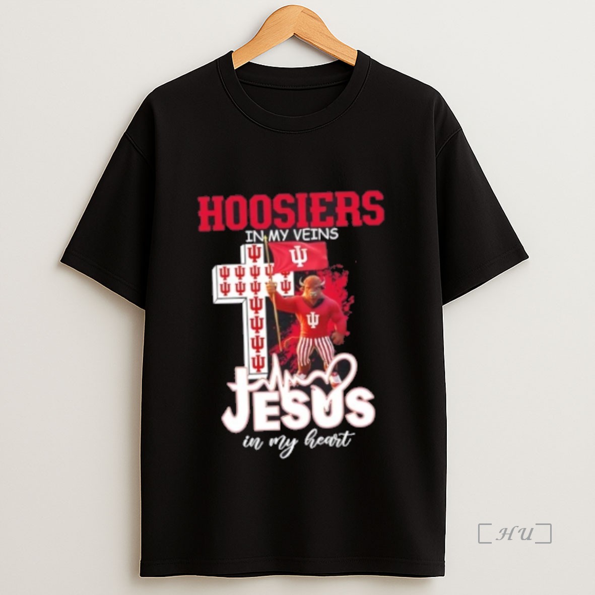 Officials Mascots Indiana Hoosiers Flag In My Veins Jesus In My Heart Premium Shirt Sweatshirt Tee