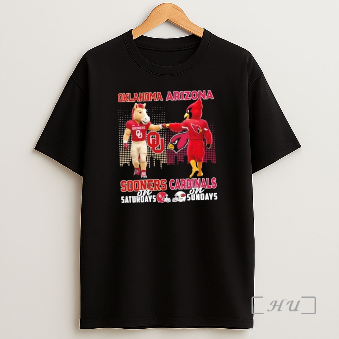 Officials Mascots Oklahoma Sooners On Saturdays X Arizona Cardinals On Sundays Skyline Shirt Sweatshirt Tee