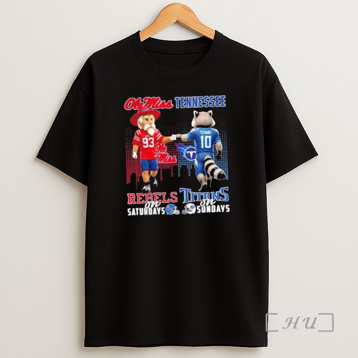 Officials Mascots Ole Miss Rebels On Saturdays X Tennessee Titans On Sundays Skyline Shirt Sweatshirt Tee
