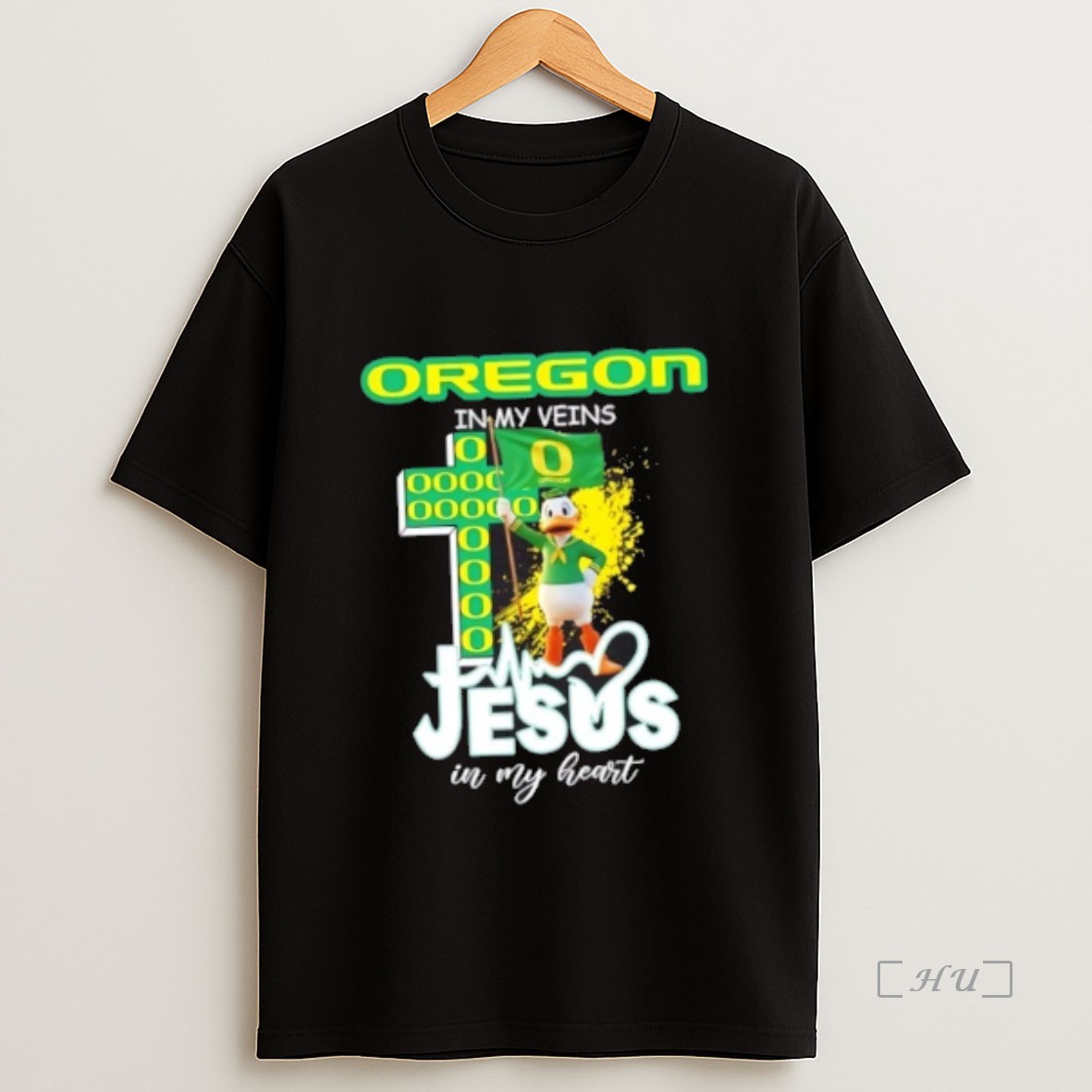 Officials Mascots Oregon Ducks Flag In My Veins Jesus In My Heart Premium Shirt Sweatshirt Tee