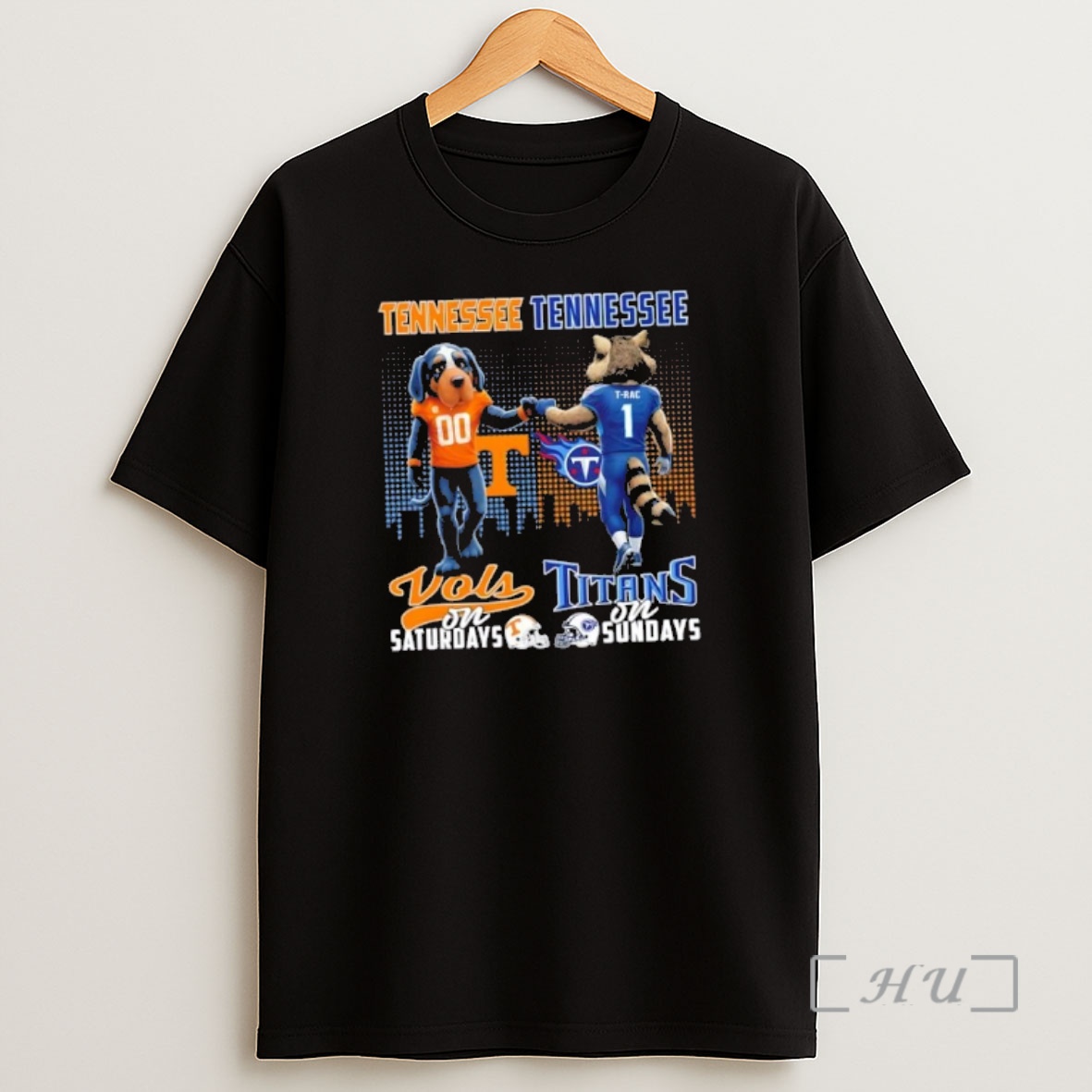 Officials Mascots Tennessee Volunteers On Saturdays Vs Tennessee Titans On Sundays Skyline Premium Shirt Sweatshirt Tee