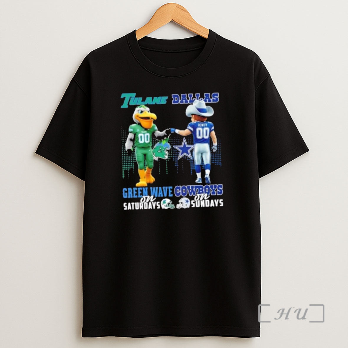 Officials Mascots Tulane Green Wave On Saturdays X Dallas Cowboys On Sundays Skyline Shirt Sweatshirt Tee