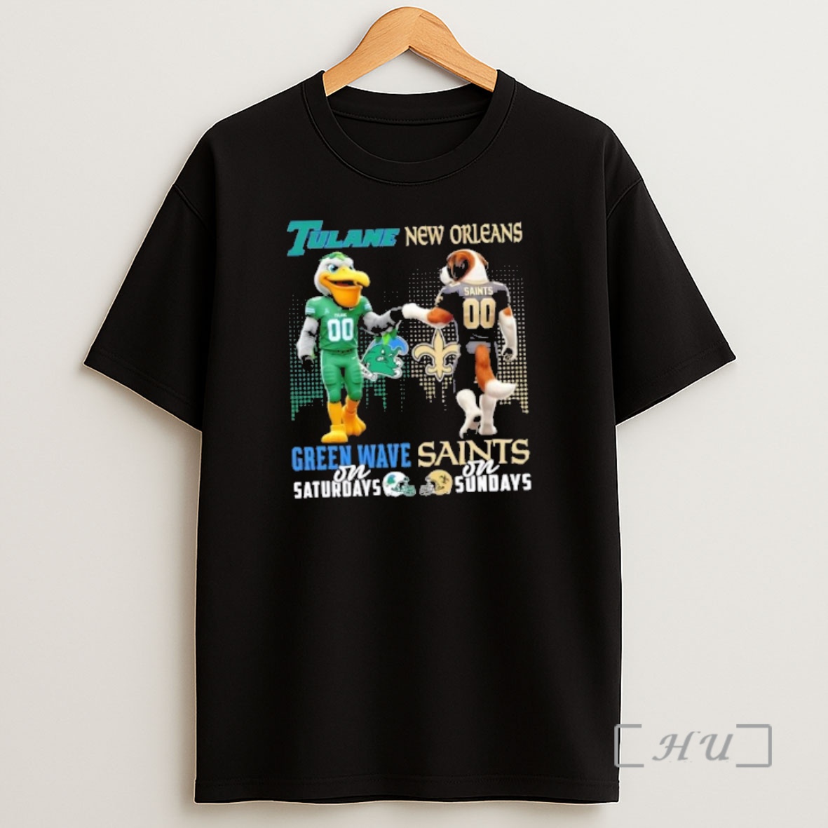 Officials Mascots Tulane Green Wave On Saturdays X New Orleans Saints On Sundays Skyline Shirt Sweatshirt Tee