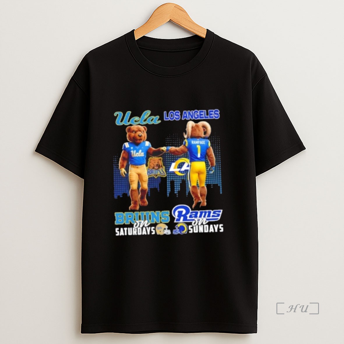 Officials Mascots Ucla Bruins On Saturdays X Los Angeles Rams On Sundays Skyline Premium Shirt Sweatshirt Tee