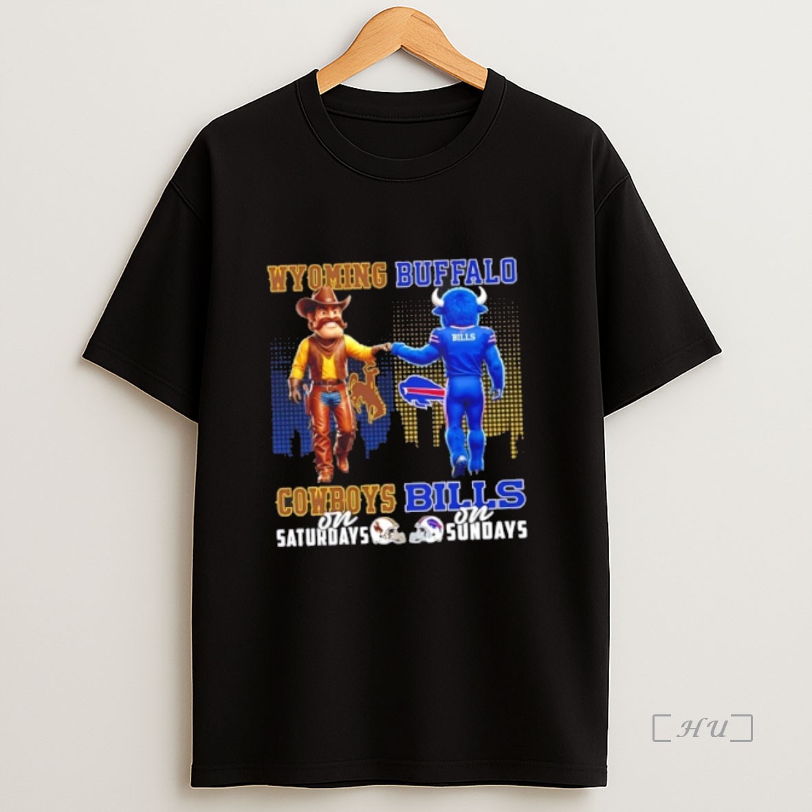 Officials Mascots Wyoming Cowboys On Saturdays X Buffalo Bills On Sundays Skyline Premium Shirt Sweatshirt Tee