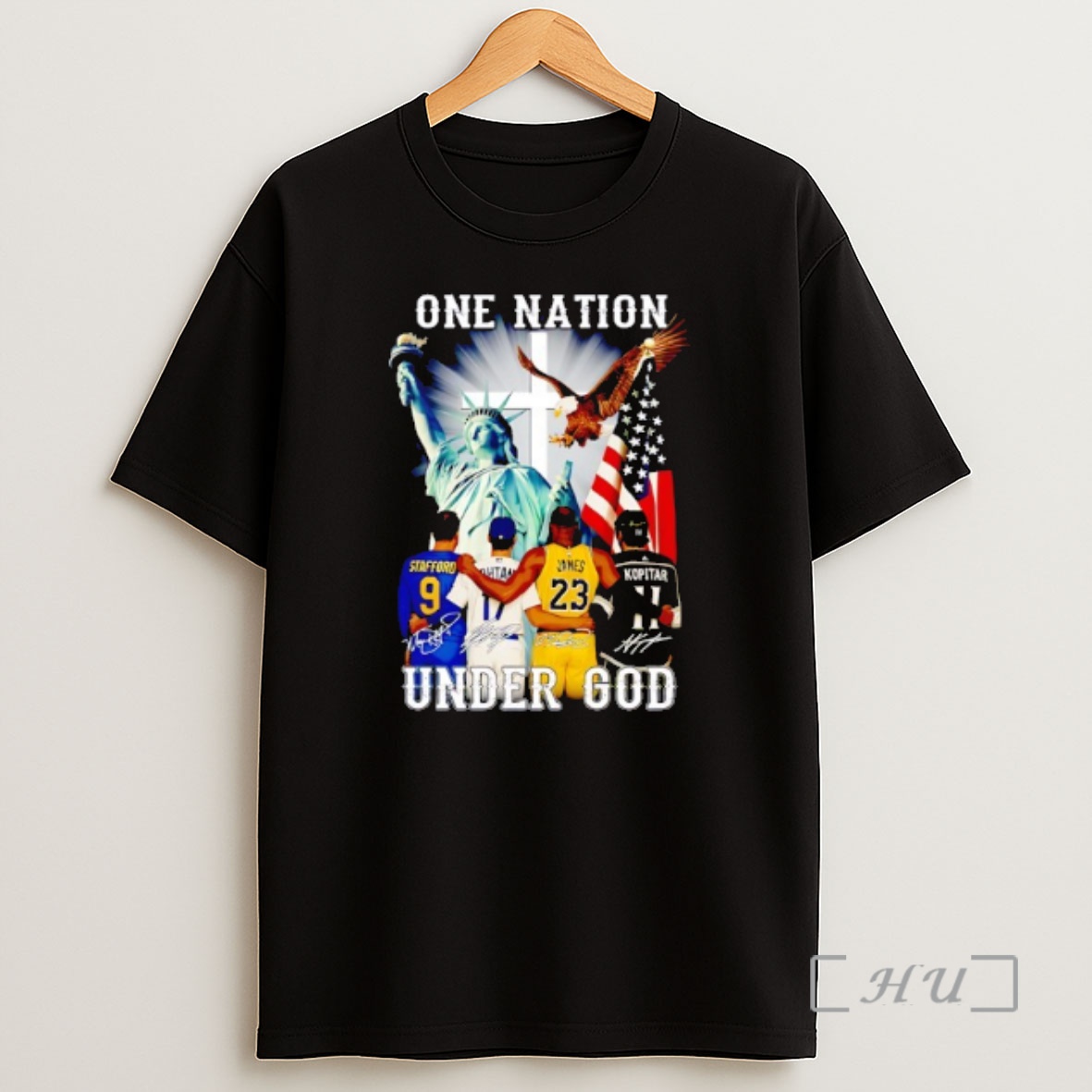 Officials Matthew Stafford Jayson Tatum Lebron James Anze Kopitar Los Angeles One Nation Under God Shirt Sweatshirt Tee