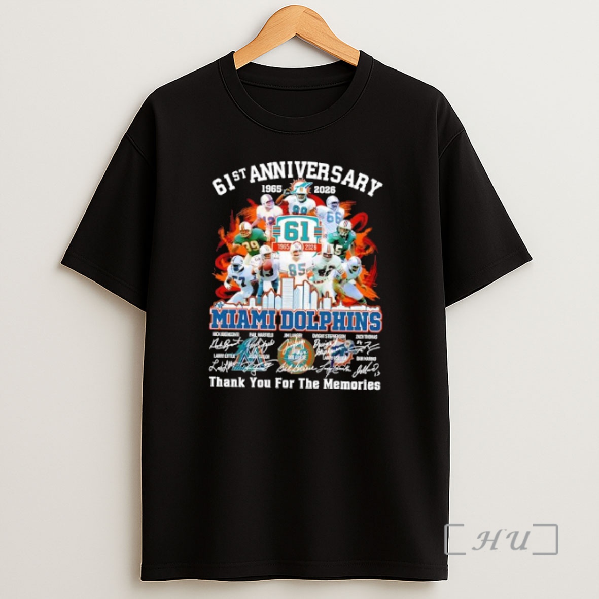Officials Miami Dolphins 1965 2026 61st Anniversary Thank For The Memories Signatures Shirt Sweatshirt Tee