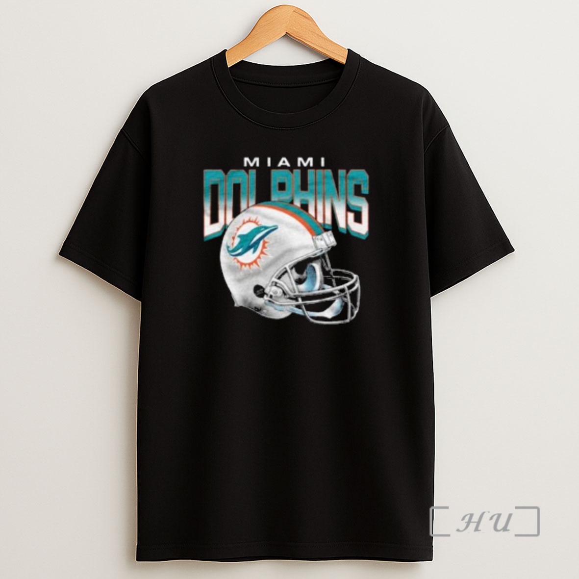 Officials Miami Dolphins Gradient Helmet Circle Black Shirt Sweatshirt Tee