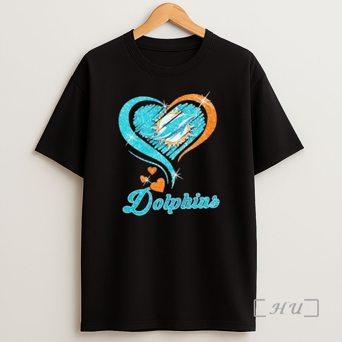 Officials Miami Dolphins Football In Glitter Heart Fans Shirt Sweatshirt Tee