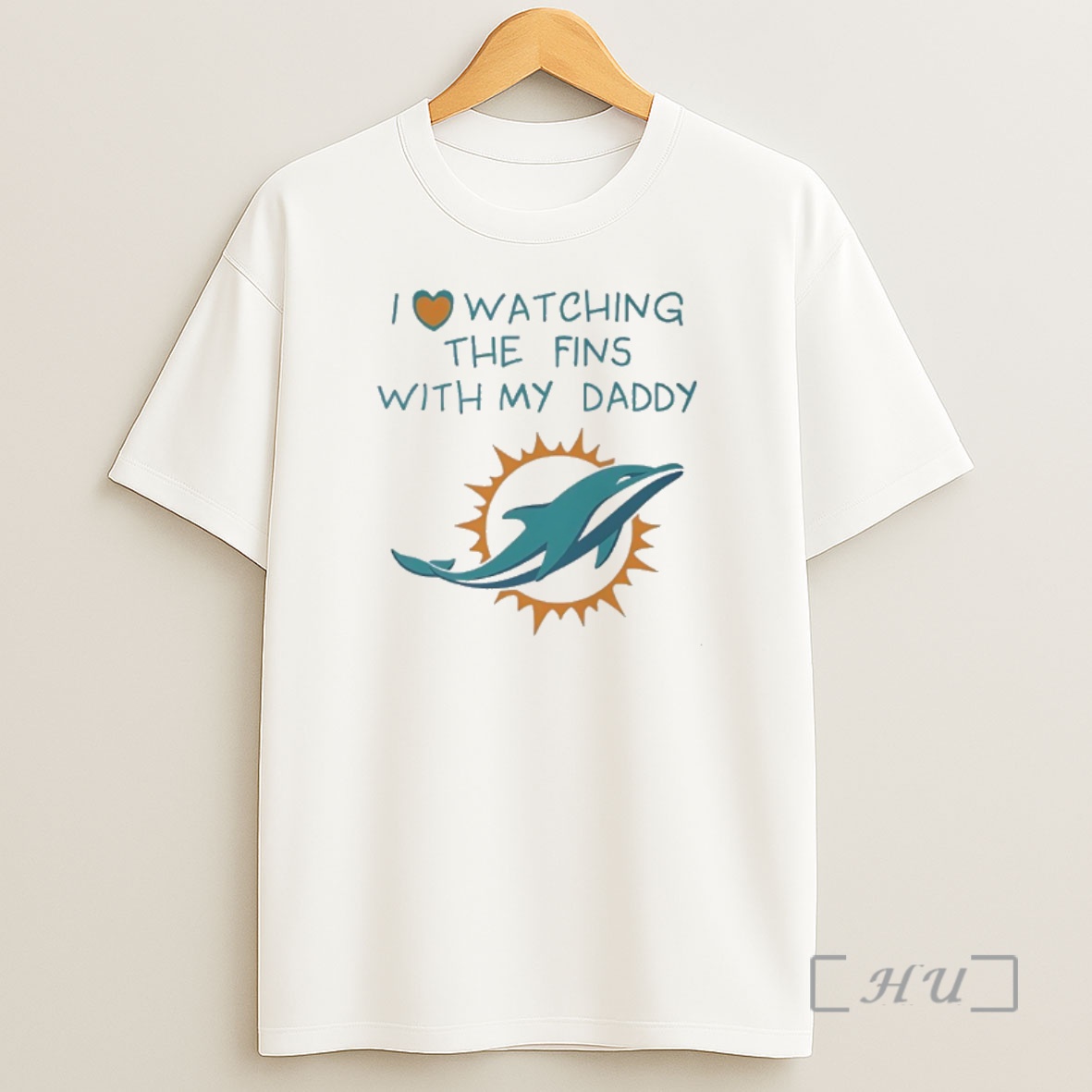Officials Miami Dolphins Love Watching Fins With Daddy Baby Shirt Sweatshirt Tee