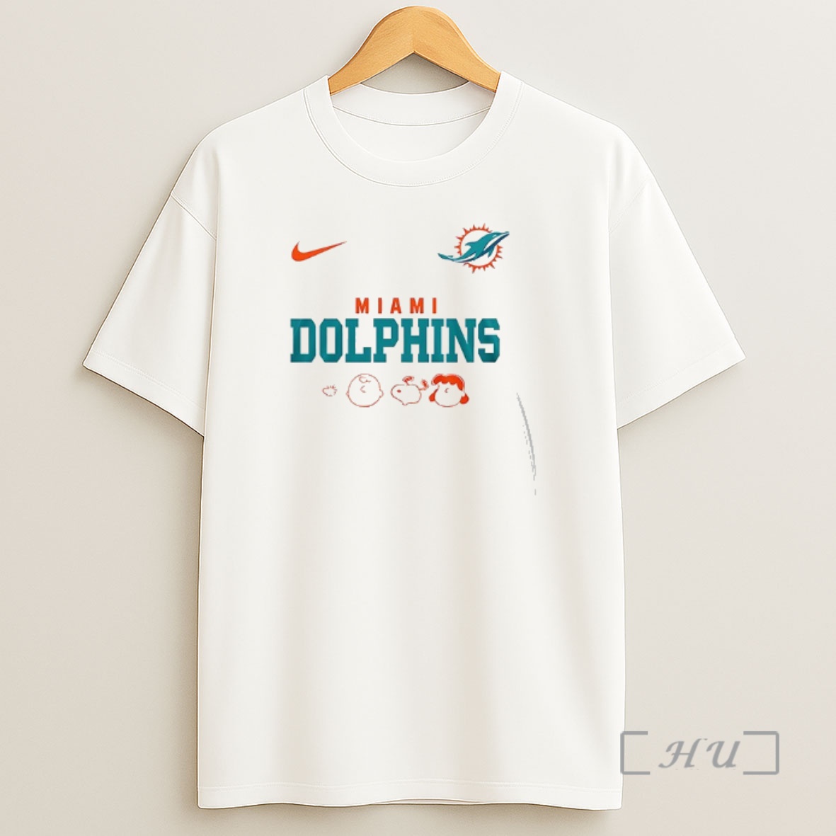 Officials Miami Dolphins X Peanuts Abbey Road Cartoon Double Sided Graphic Shirt Sweatshirt Tee