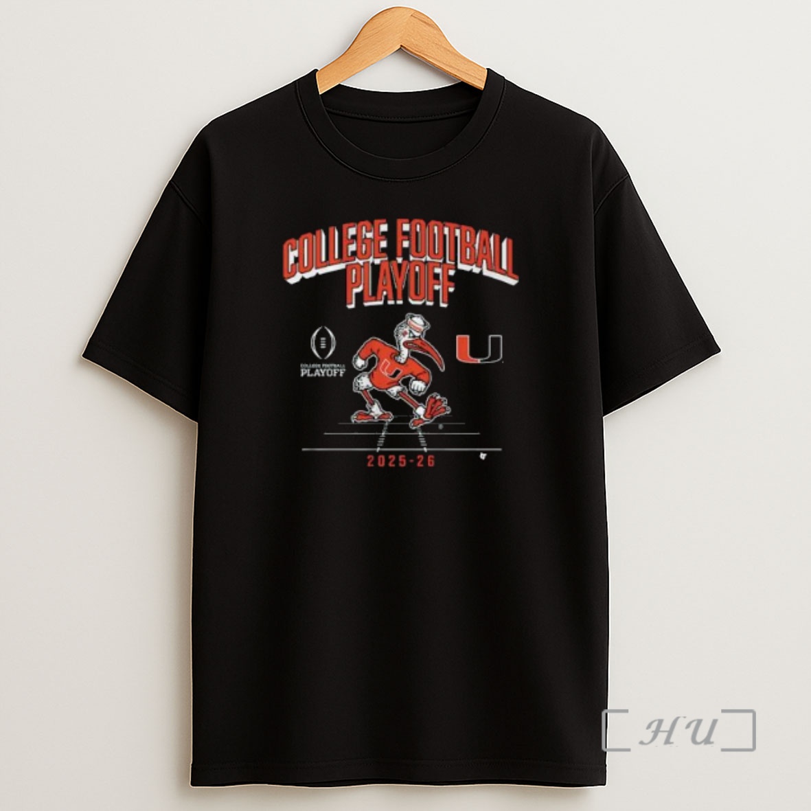 Officials Miami Football 2025 Cfp Mascot Circle Black Shirt Sweatshirt Tee