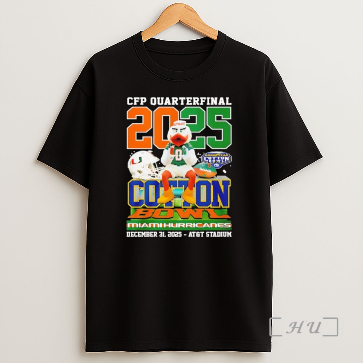 Officials Miami Hurricanes 2025 Cfp Cotton Bowl Mascot Shirt Sweatshirt Tee