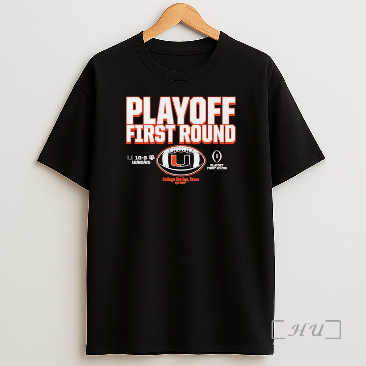 Officials Miami Hurricanes 2025 Cfp First Round Winner College Station Tx Kyle Field 12 20 Shirt Sweatshirt Tee