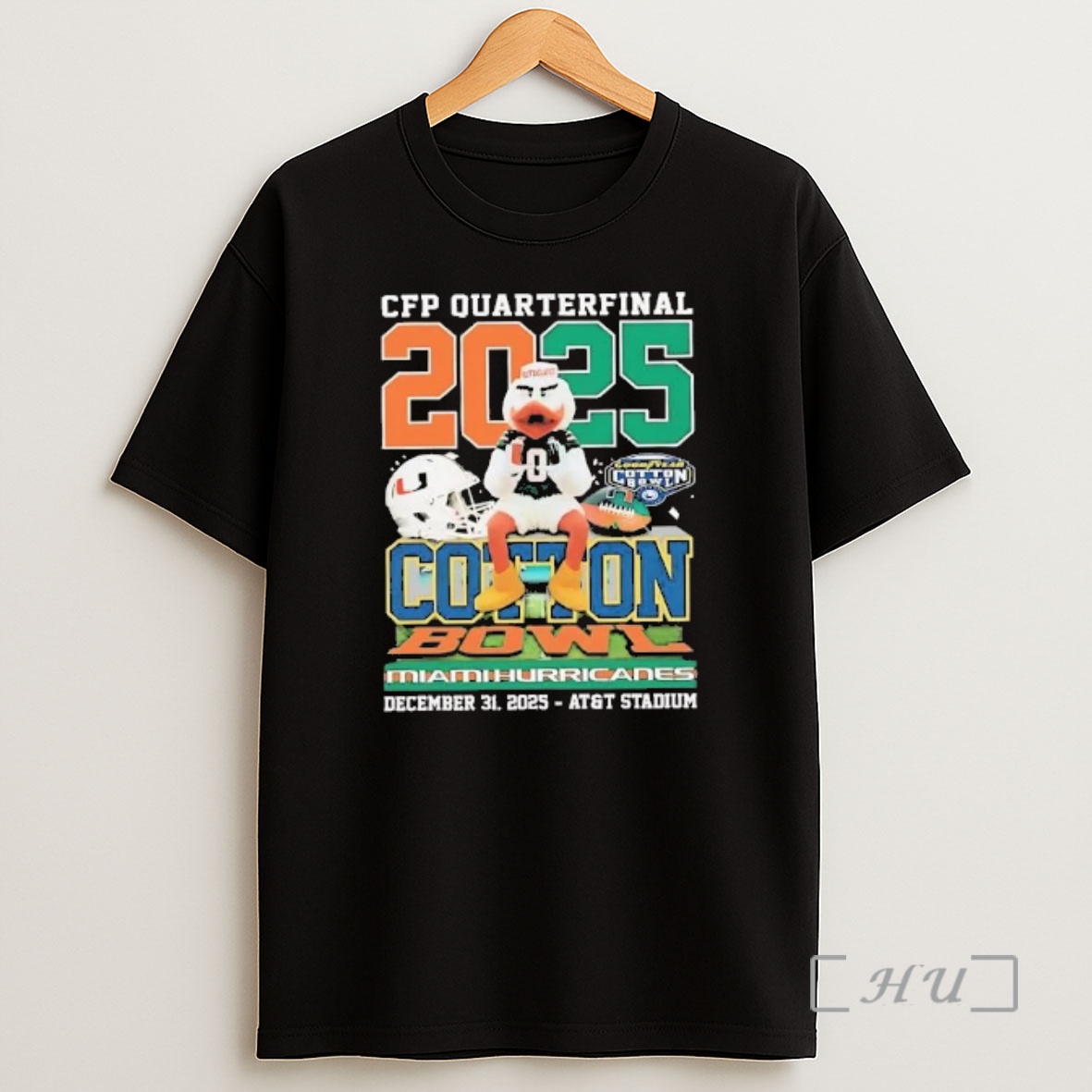 Officials Miami Hurricanes 2025 Cfp Quarterfinal Cotton Bowl Mascot Shirt Sweatshirt Tee