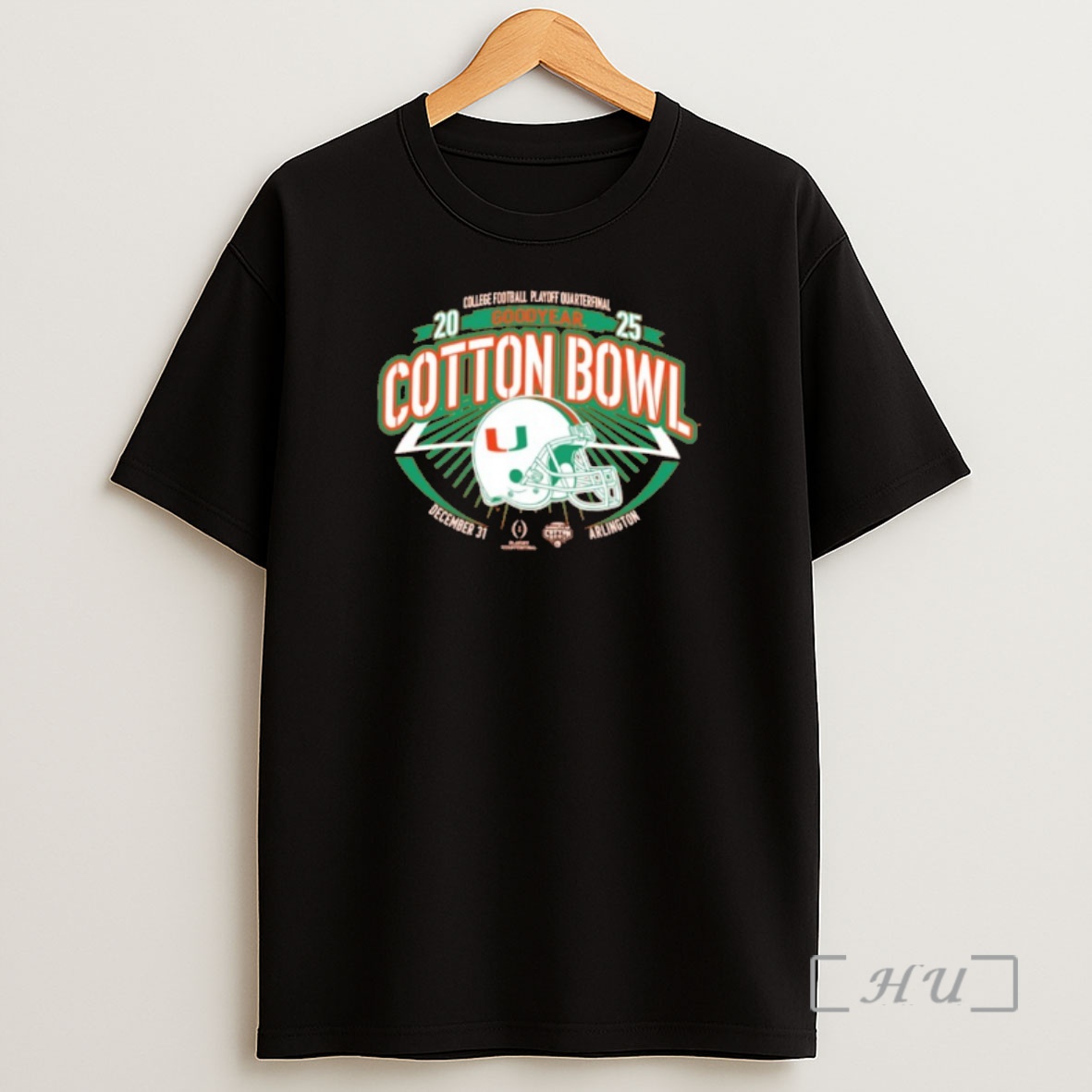 Officials Miami Hurricanes 2025 Cfp Quarterfinal Goodyear Cotton Bowl Helmet Shirt Sweatshirt Tee