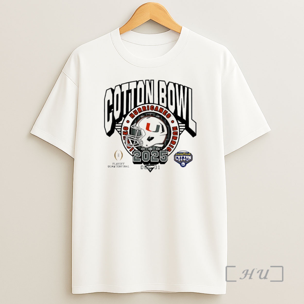 Officials Miami Hurricanes Football 2025 Cfp Cotton Bowl Helmet Circle Shirt Sweatshirt Tee