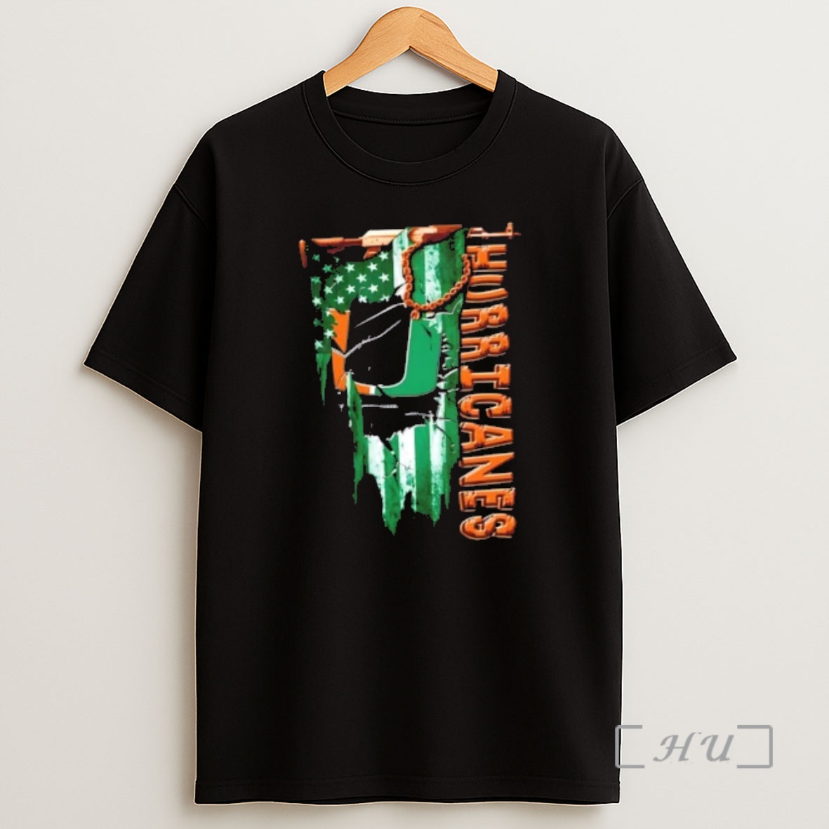 Officials Miami Hurricanes Football Battle Shattered Usa Flag Rip Design Shirt Sweatshirt Tee
