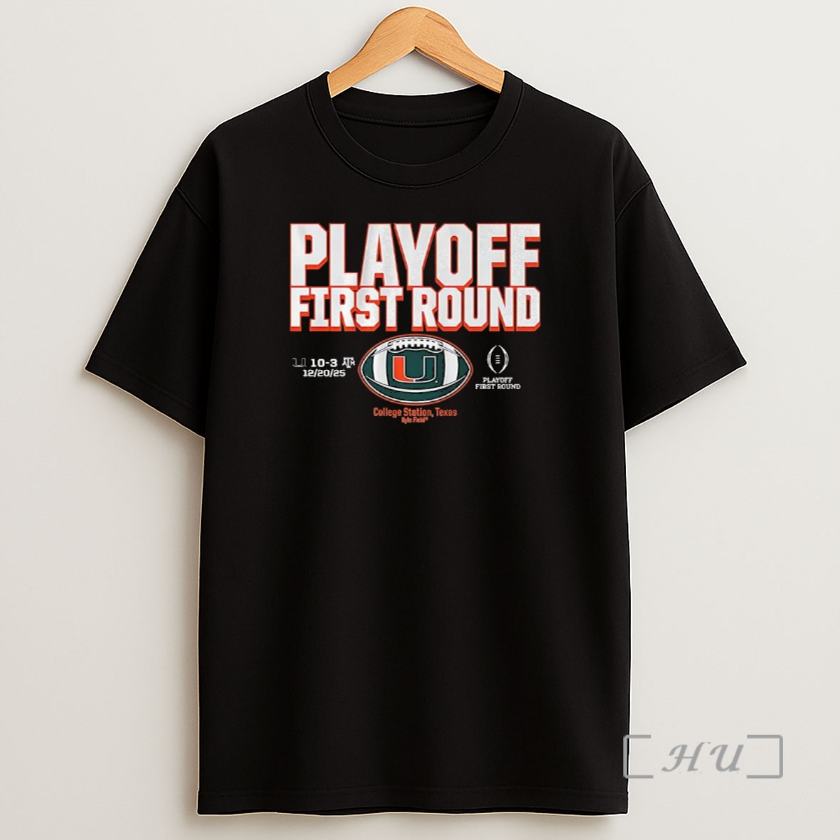 Officials Miami Hurricanes Ncaa 2025 Cfp First Round Winner College Station Logo Shirt Sweatshirt Tee