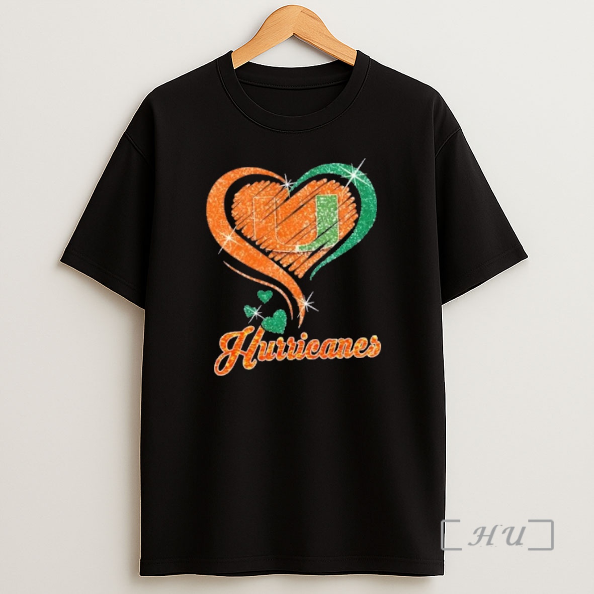 Officials Miami Hurricanes Football In Glitter Heart Fans Shirt Sweatshirt Tee