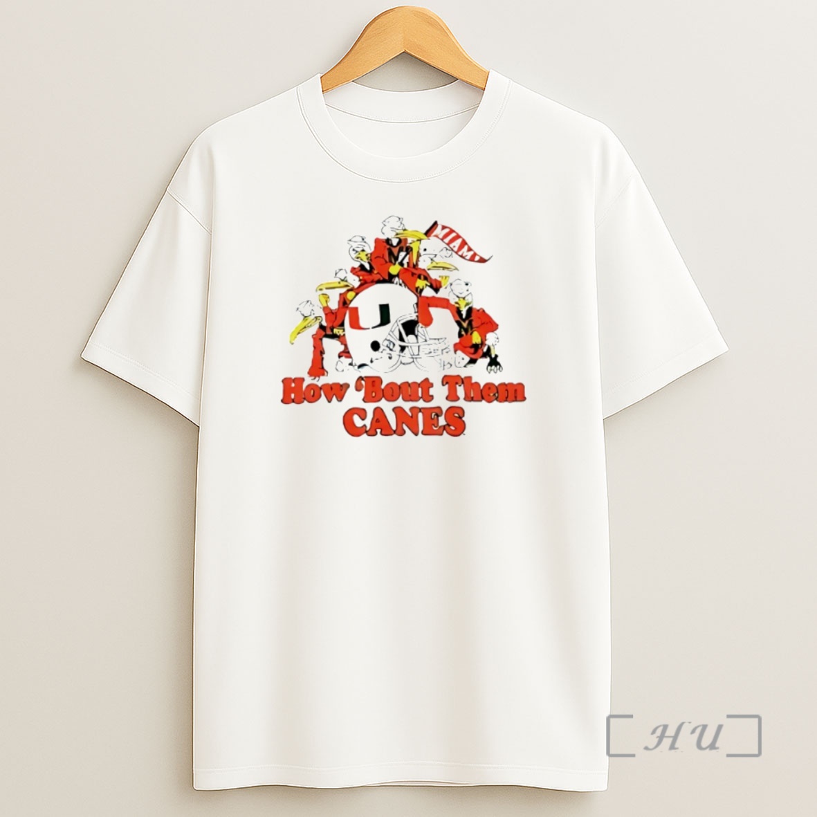 Officials Miami Hurricanes How Bout Them Canes Helmet Circle Shirt Sweatshirt Tee