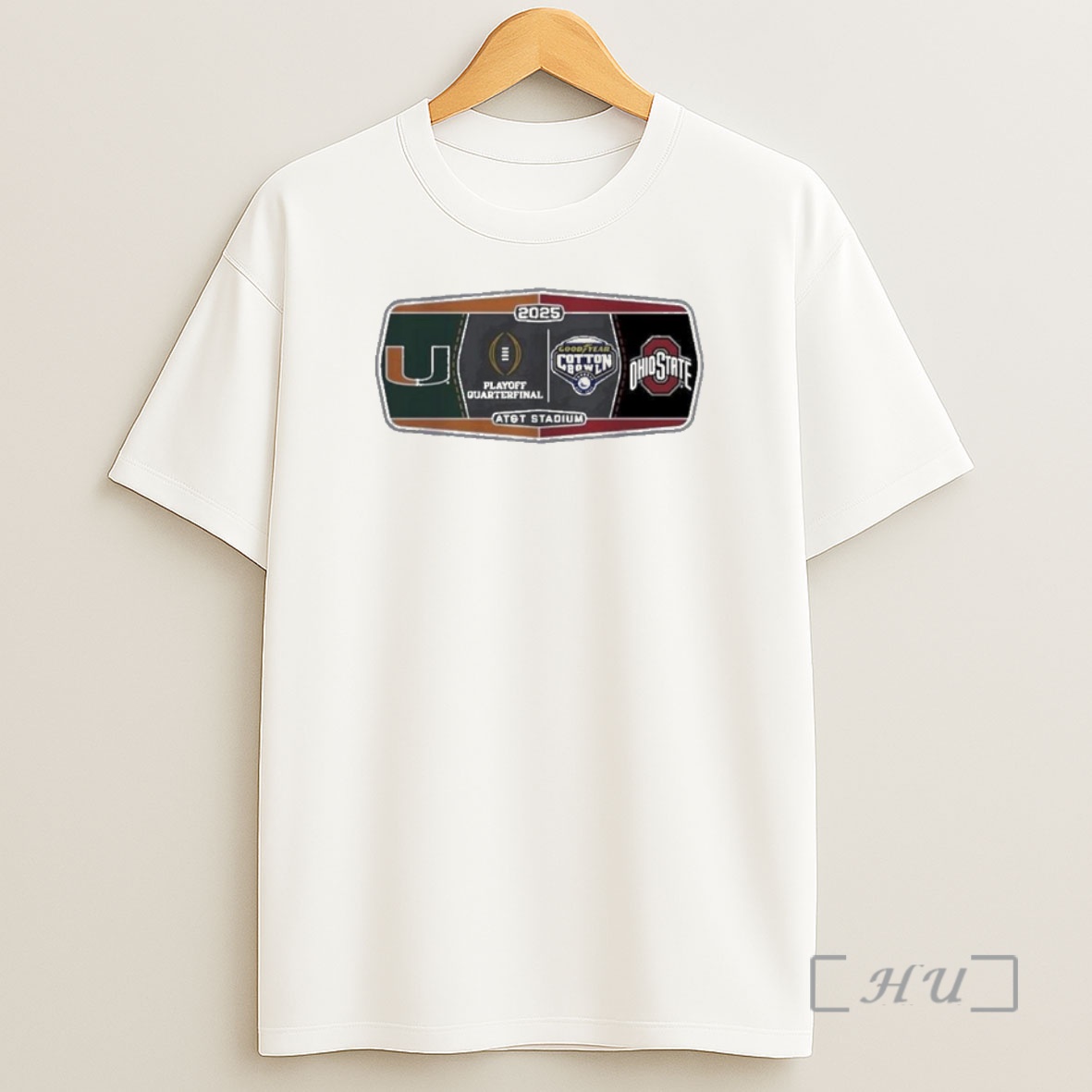 Officials Miami Hurricanes Vs Ohio State Buckeyes 2025 Goodyear Cotton Bowl Playoff Quarterfinal Shirt Sweatshirt Tee