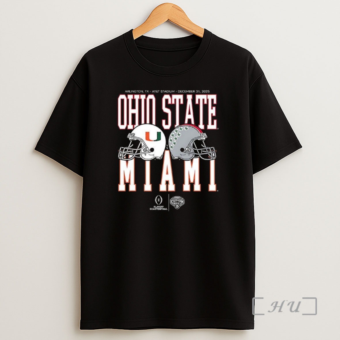 Officials Miami Hurricanes Vs Ohio State Buckeyes Ncaa Cotton Bowl Classic 2025 Matchup Att Stadium Shirt Sweatshirt Tee