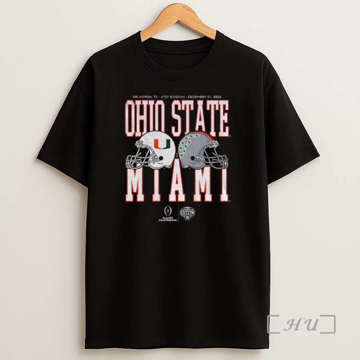 Officials Miami Hurricanes Vs Ohio State Buckeyes Helmet Matchup 2025 December Shirt Sweatshirt Tee
