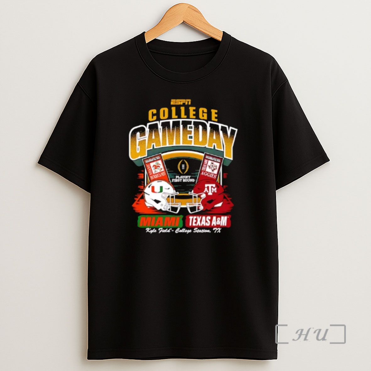 Officials Miami Hurricanes Vs Texas Am Aggie Espn College Gameday Playoff First Round Shirt Sweatshirt Tee