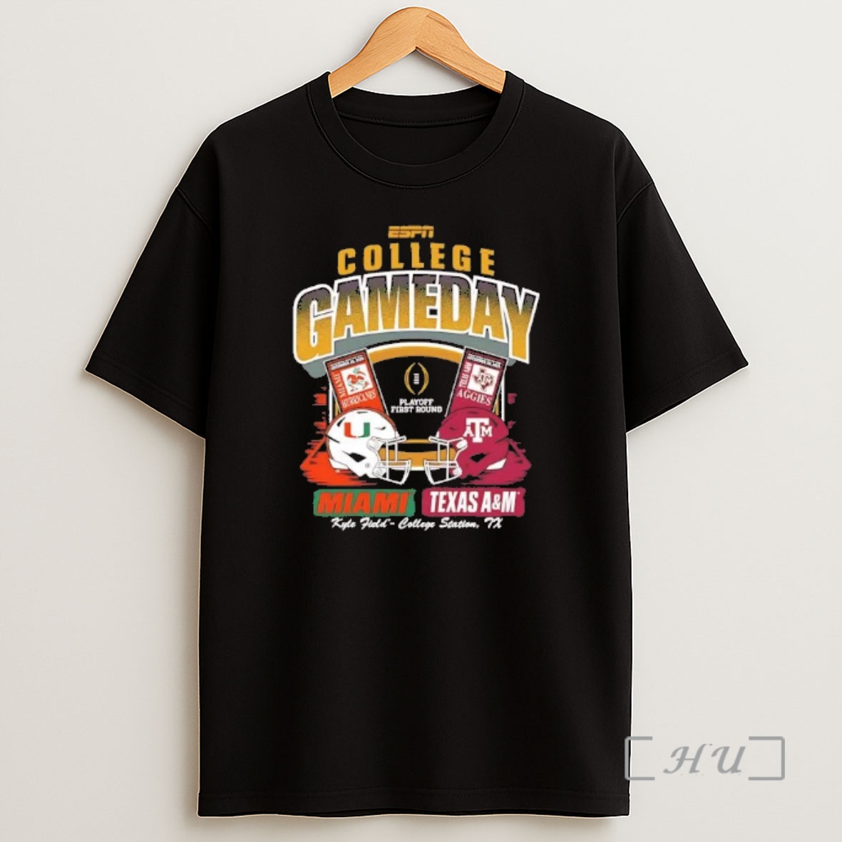 Officials Miami Hurricanes Vs Texas Am Aggies 2025 26 Espn College Gameday Ticket Shirt Sweatshirt Tee