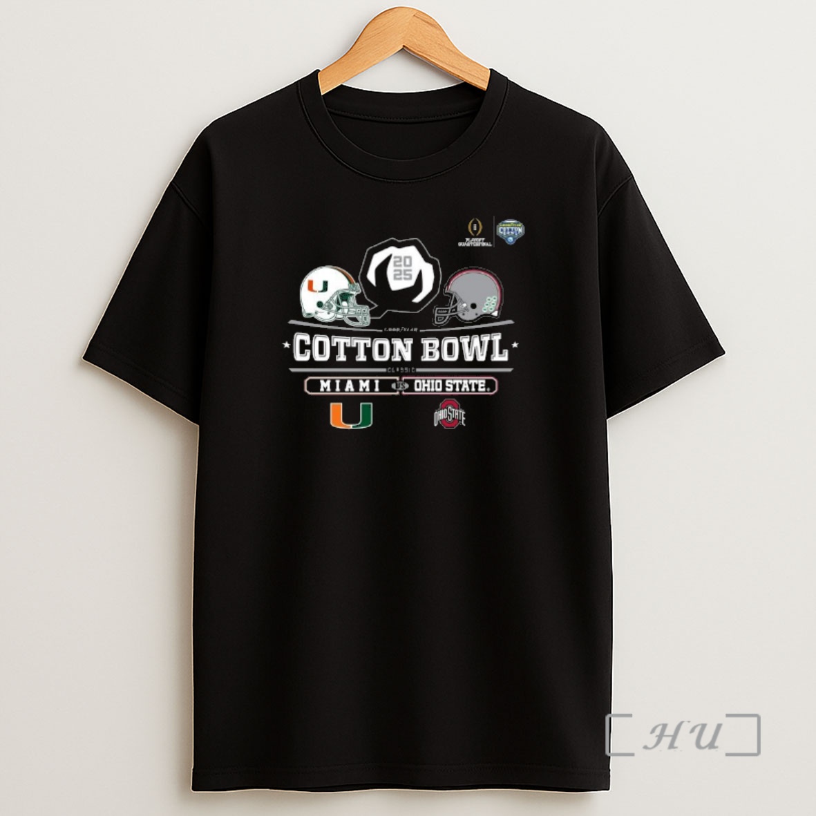 Officials Miami Vs Ohio State 2025 Cotton Bowl Helmet Logo December 31 Shirt Sweatshirt Tee