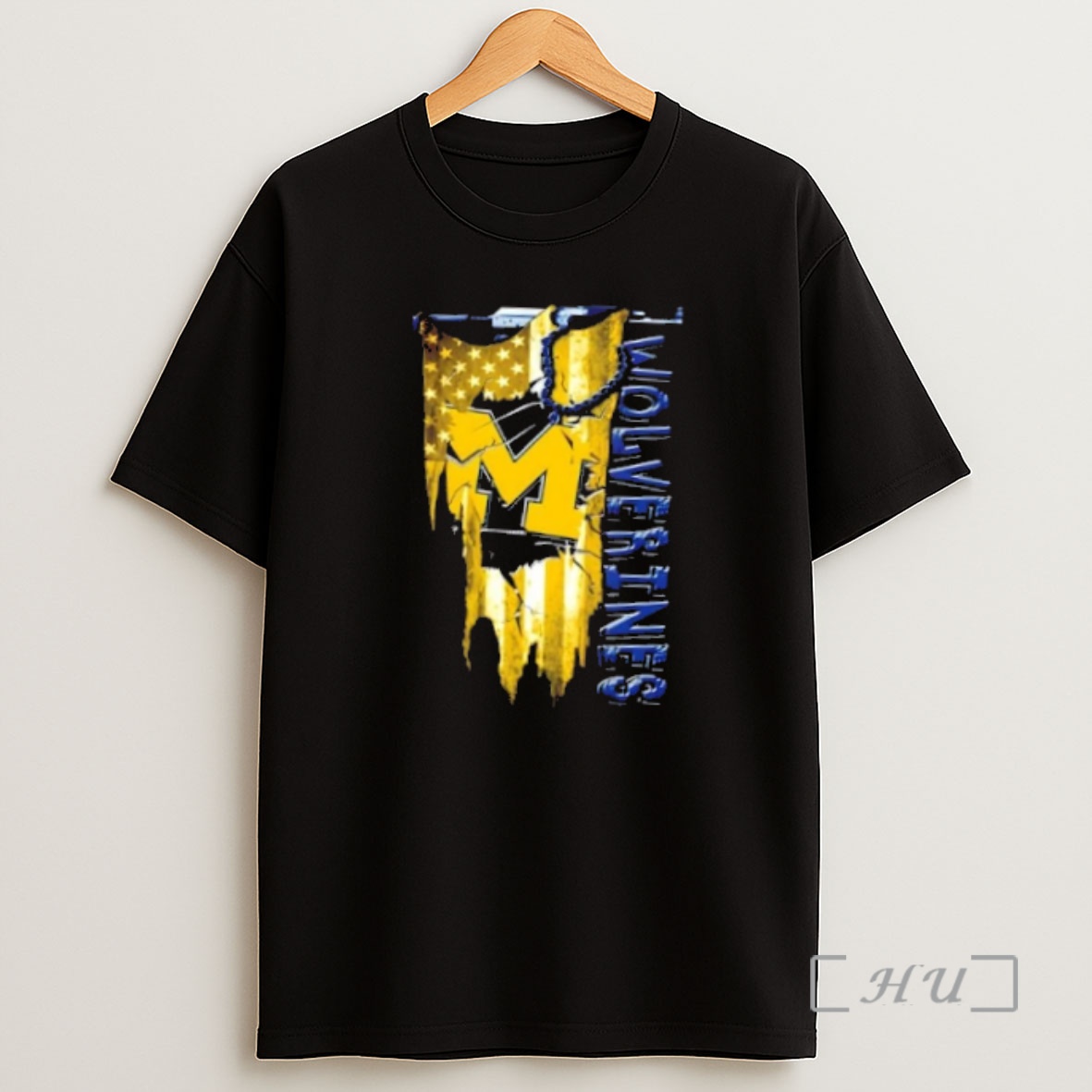Officials Michigan Wolverines Football Battle Shattered Usa Flag Rip Design Shirt Sweatshirt Tee